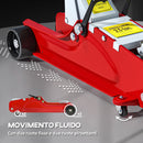 Cric Idraulico Auto con Sollevamento 8-38cm in Acciaio Rinforzato Capacità 2.5 t Rosso  