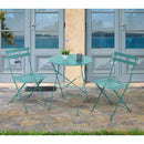 Set Tavolino e 2 Sedie Pieghevoli da Giardino in Acciaio Dalia Blu