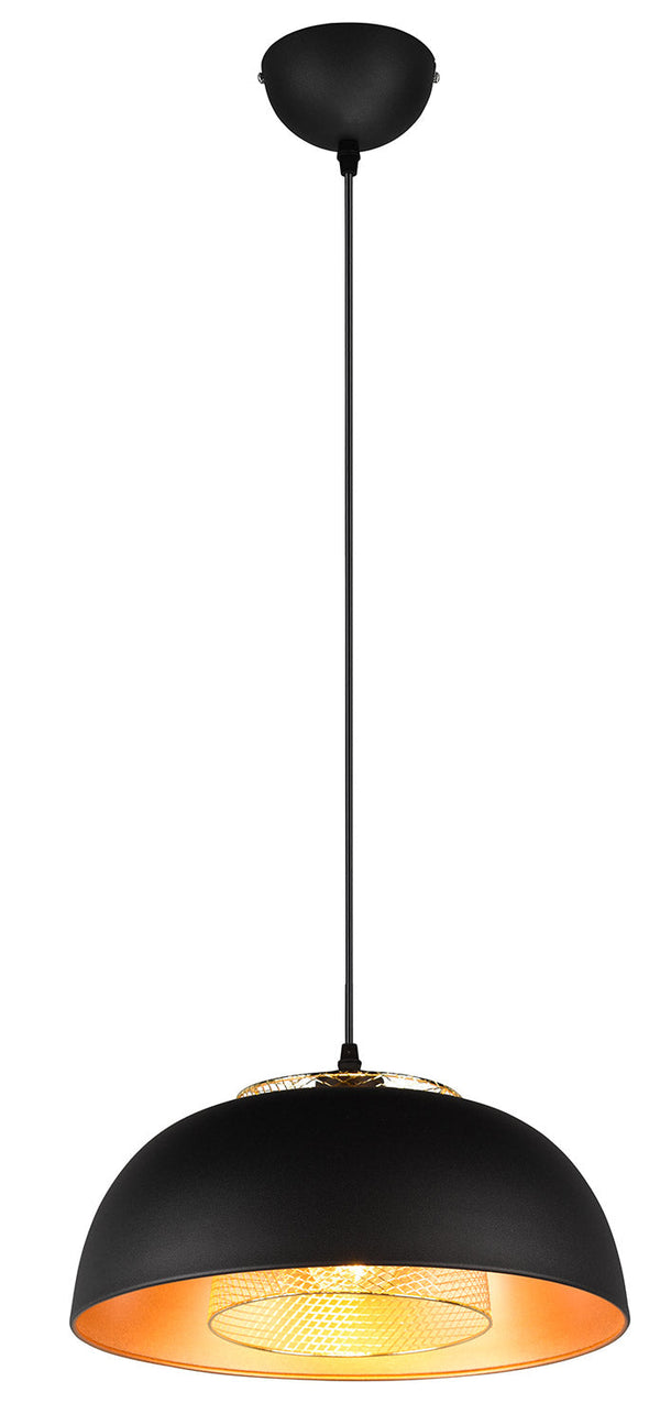 online Lampada a Sospensione da Interno Attacco E27 in Metallo Nero Opaco