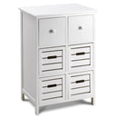 Cassetiera con 6 Cassetti in Legno Paulownia Bianco Fadi