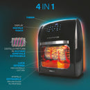Friggitrice Elettrica ad Aria 4 in 1 1800W 12 Litri 8 Programmi Kooper Nera