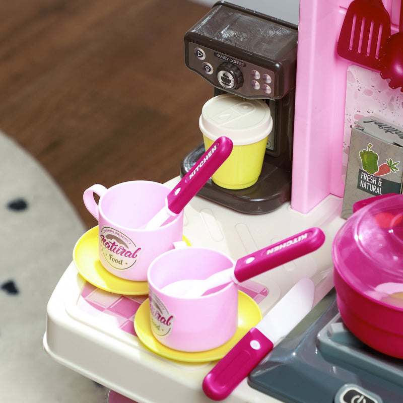 HOMCOM Cucina Giocattolo per Bambini in Legno con 14 Accessori, Forno HOMCOM Cucina Giocattolo per Bambini in Legno con 14 Accessori, Forno