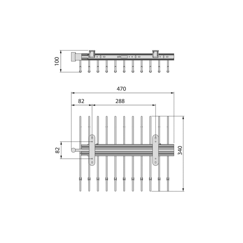 Porta Pantaloni Estraibile per Armadio in Acciaio Emuca Grigio Pietra