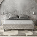 Letto Matrimoniale Giroletto con Alzata Comoda Imbottito in Tessuto Era Azelia Grigio Varie Misure