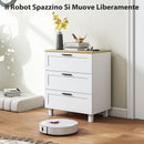 Cassettiera 3 Cassetti Moderna 60x38x71 cm in Legno Bianca e color Legno      