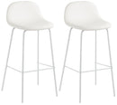 Set 2 Sgabelli 42x43x91,5 cm in Similpelle Bianco