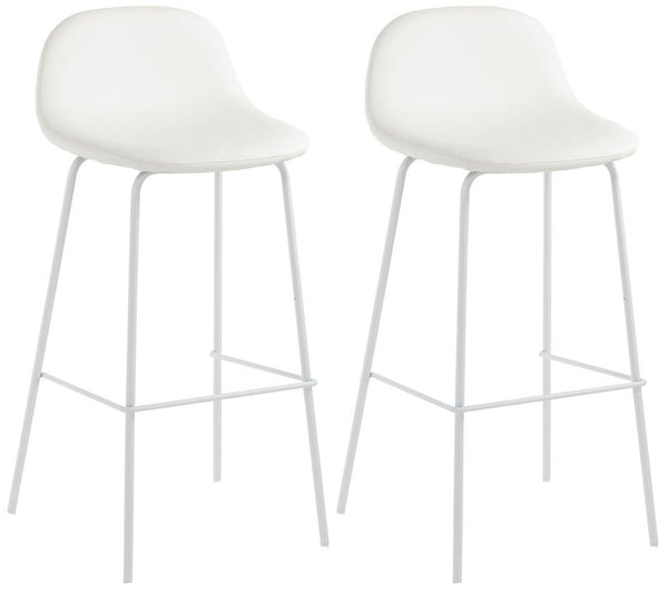 Set 2 Sgabelli 42x43x91,5 cm in Similpelle Bianco online