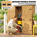 Capanno Armadio Porta Attrezzi da Giardino 115x53x156 cm con Ripiani Interni in Legno di Abete Marrone      