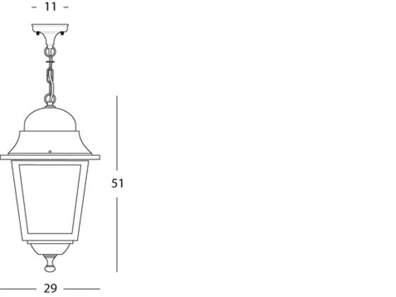Lampada Sospesa Colore Nero per Esterno Linea Maxi Quadrata Livos