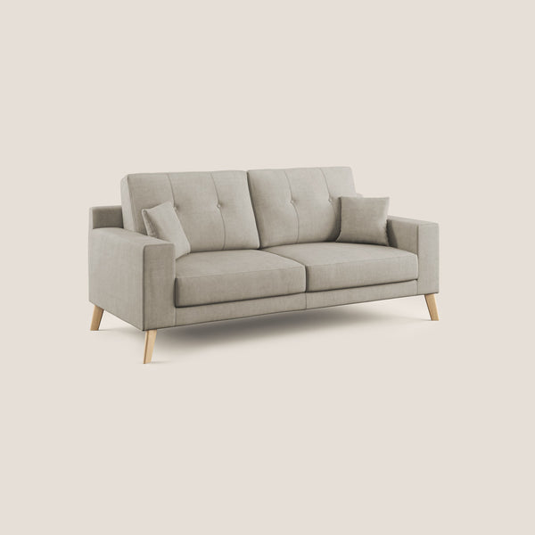 Divano 3 Posti 186x95x91 cm in Tessuto Panna prezzo