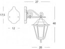 Lampada Applique Media in Basso Colore Nero per Esterno Linea Esagonale Sovil