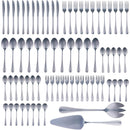 Set 75 Pezzi Posate per 12 Persone Cucchiai Cucchiaini Forchette Coltelli in Acciaio Inox      