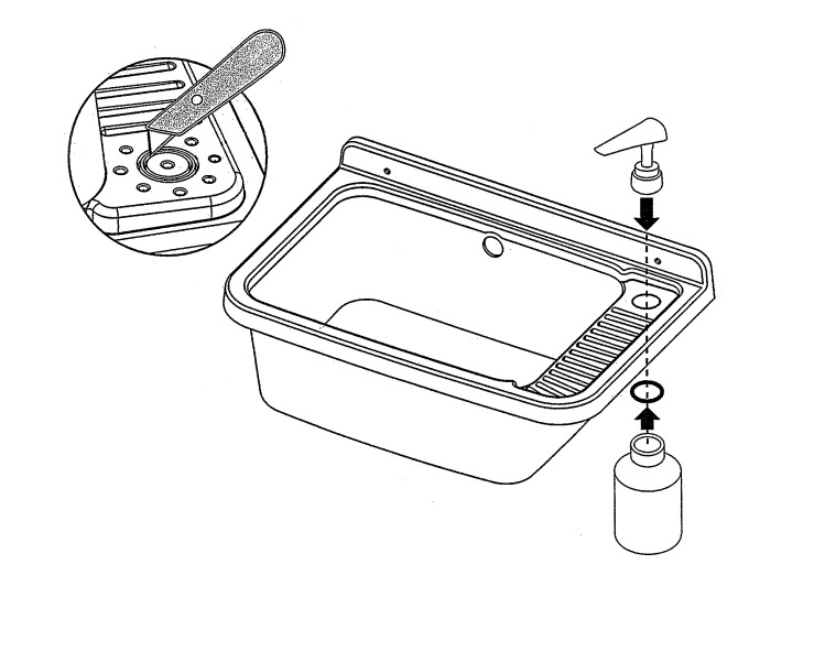Lavatoio 60x40x25 cm Pilozzo a Parete con Dispenser in Resina Bianco    