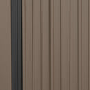 Casetta Box da Giardino 161,5x94,5x196 cm Porta Attrezzi con Catenaccio in Acciaio Marrone