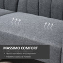 Divano Letto 2 Posti 173x75x73 cm in Tessuto Grigio