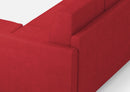 Divano 2 Posti con Pouf 138x155x85 cm Karay in Tessuto Rosso