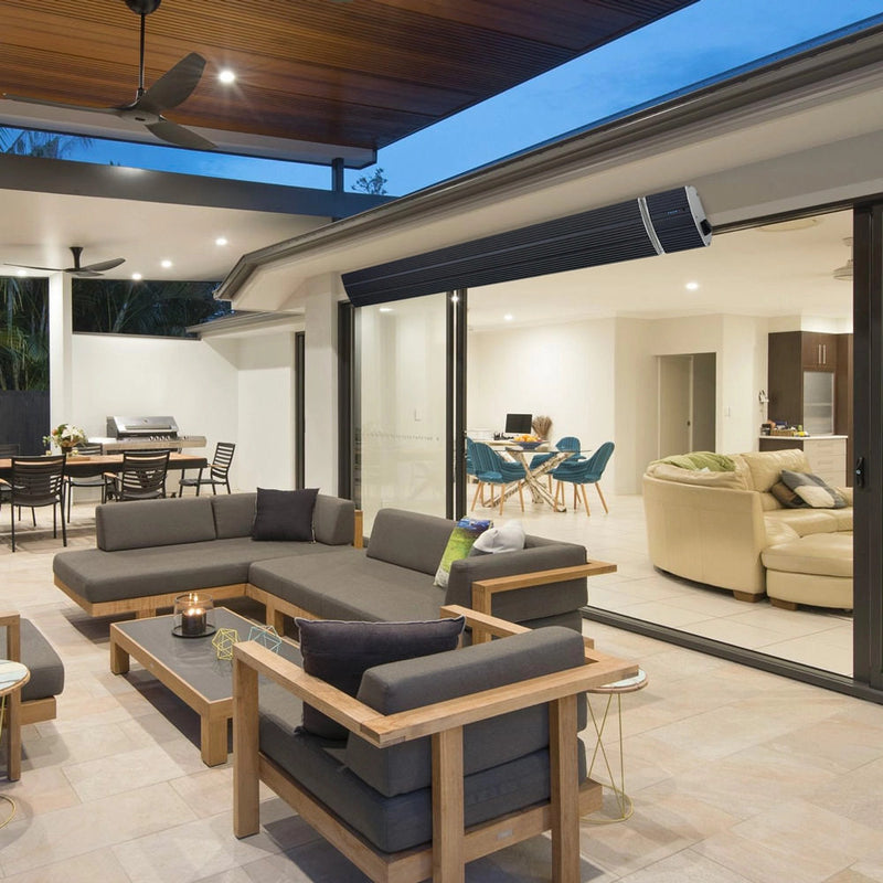 Pannello Radiante Riscaldante Elettrico da Esterno 191,5x17,7x6 cm 3200W Sined  Nero