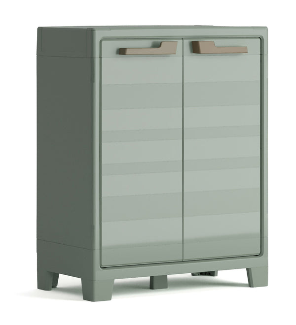 sconto Armadio da Giardino 2 Ripiani 80x44x100 cm Keter Planet Outdoor Basso Grigio e Verde
