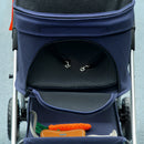 Passeggino per Cani 3 in 1 Pieghevole con Cestino Inferiore Blu   