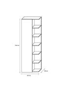 Mobile a Colonna 1 Anta Battente 6 Ripiani 142,5x47,5x18 cm TFT Ibiza Tabacco Chiaro