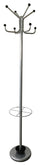 Appendiabiti da Terra 35x35x180 cm in Acciaio con Portaombrelli Grigio