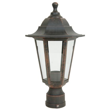 sconto Lampada Lanterna Testa Palo Esagonale Color Ruggine per Esterno Linea Marine Sovil