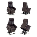 Poltrona Relax Reclinabile a Motore in Cuoio Ludovica Marrone