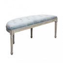 Panca Margi in Velluto Grigio 125x45x48 h cm in Legno Grigio