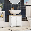 Mobile Sotto Lavabo Bagno 60x33x60 cm Base con Ante in MDF Bianco e Legno  