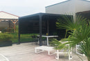 Pergola da Giardino 3,6x3 m in Alluminio con Tenda Laterale Grigio Antracite