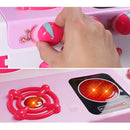 Cucina Giocattolo Bambini con Luci e Suoni 34 Accessori Gioco 87x78x29cm Rosa