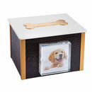 Urna Cineraria in Legno Rivestita in Similpelle per Animali 15x12x10 cm GMF Osso