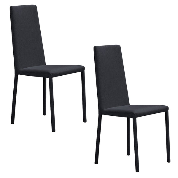 acquista Set 2 sedie Imbottite 45x52x91 cm In Tessuto Savoy Betty Plus Grafite