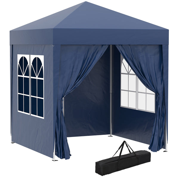 Gazebo Pieghevole Pop Up 2x2m in Poliestere e Acciaio Blu online