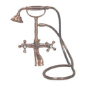 Kit Doccino e Miscelatore Doppio Comando per Vasca in Ottone Lecce Classic Rame Antico