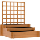 Fioriera con Grigliato a 3 Livelli 95x95x110 cm in Legno di Abete e Tessuto non Tessuto Marrone      