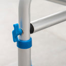 Sgabello per Doccia Bagno 42,5x27x44-51,5 cm Piedini Antiscivolo a Ventosa in Alluminio Blu e Bianco