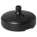 Base per Ombrellone Rotonda Ø38 cm per Pali da Ø3,8 cm Riempibile con Acqua e Sabbia Nero  