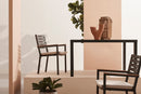 Tavolo Allungabile da Esterno 140-210x77x75h cm in Alluminio e Polywood Hilija Naturale e Antracite  