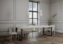 Tavolo Allungabile 200-304x90x77 cm Tecno Premium Bianco Frassino Telaio Antracite 