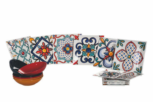 sconto Servizio Piatti 18 Pezzi in Porcellana e Gres Multicolor Villa d'Este Home Tivoli Barrio