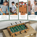 Calcio Balilla Pieghevole per Adulti e Bambini 69x36,5x22 cm con 2 Palline e Segnapunti in Legno Colore Naturale      