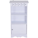Mobiletto da Bagno in 40x23x80 cm  Floreale Bianco