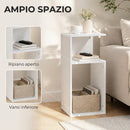Set 2 Tavolini da Salotto Moderni 30x30x62,5 cm con Ripiano Aperto in Truciolato Bianco      