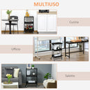 Carrello Portavivande da Cucina 3 Ripiani 46x34,5x76,5 cm con Ruote in Acciaio Nero