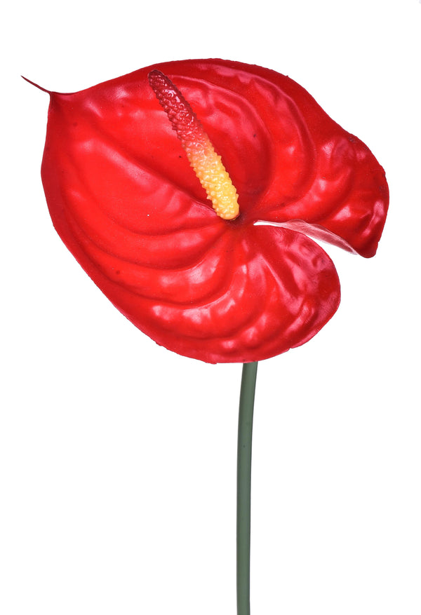 Set 24 Fiori Artificiali di Anthurium Altezza 73 cm Rosso online