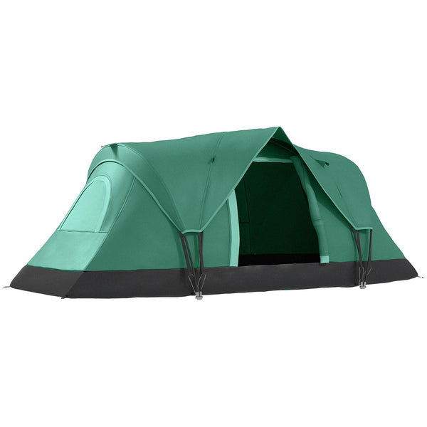 online Tenda da Campeggio Idrorepellente 455x230x180 cm 6 Posti con Protezione UV e Pali in Fibra di Vetro Verde