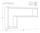 Mensola da Parete a Forma di L 61x37x15,5 cm in Fibra di Legno Lettera Verde Acqua Marina