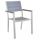 Poltrona Cervia Impilabile 58x58x89 h cm in Alluminio Tortora