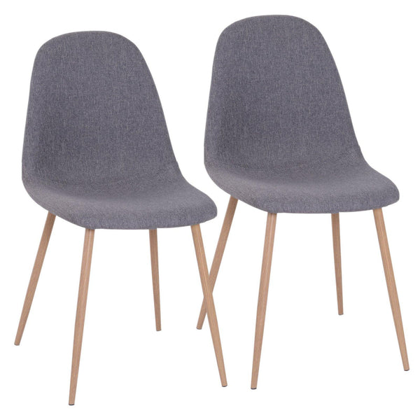 Set 2 Sedie da Pranzo Design Moderno in Lino con Gambe in Metallo Grigio prezzo
